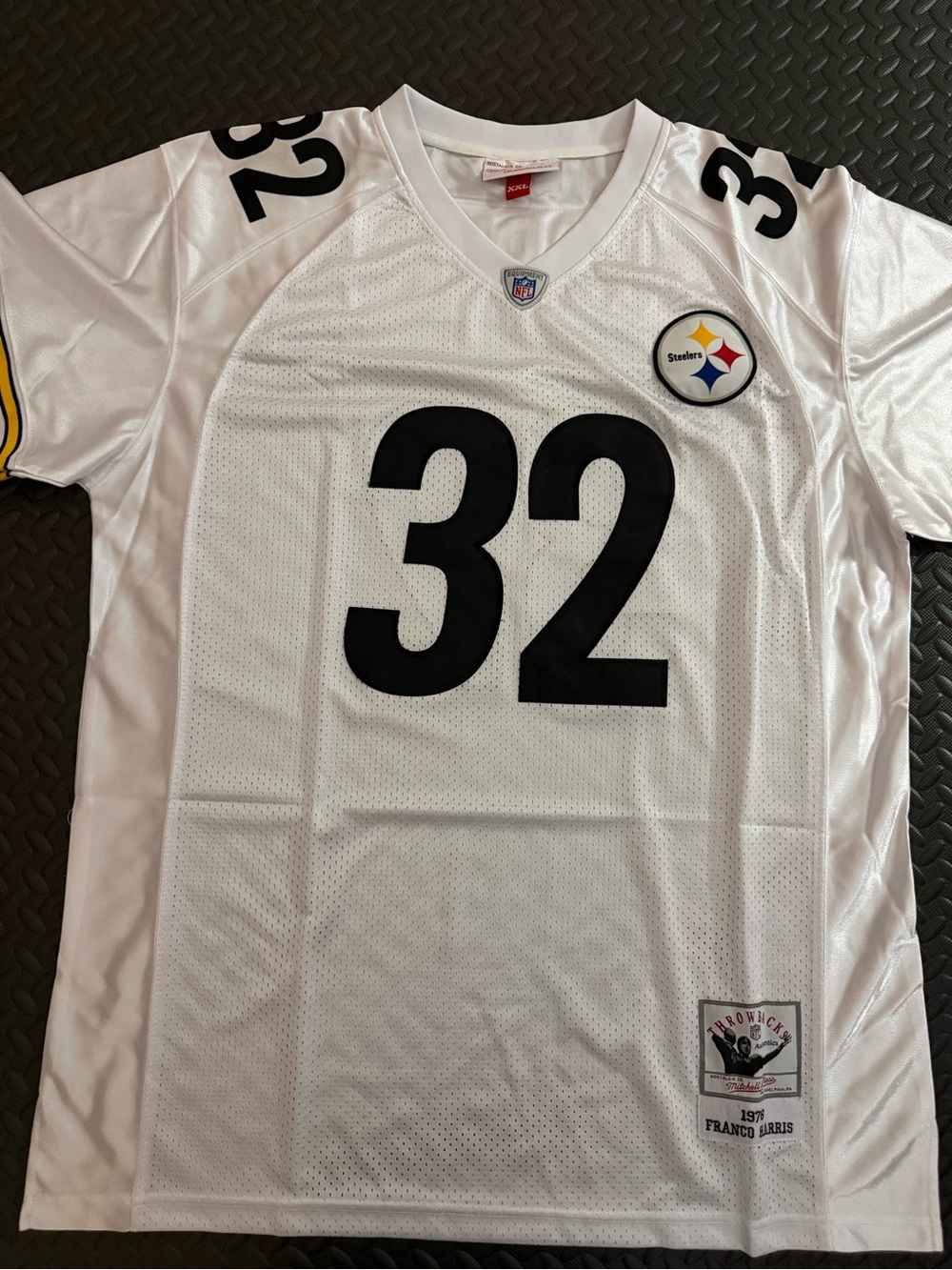 Pittsburgh Steelers Franco Harris#32 White Menâs Custom Football Jersey
